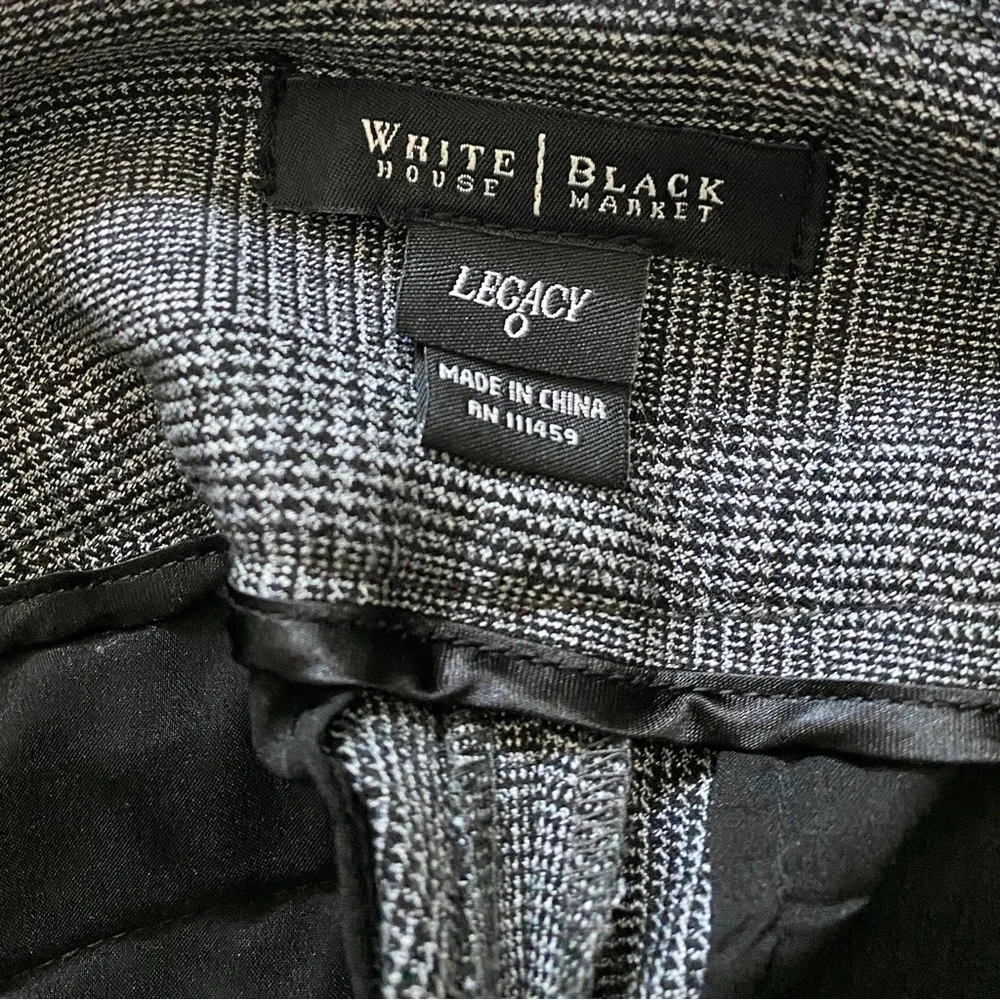 WHBM Gray/Black Plaid Wide Leg Trouser Pants- Front Sailor Buttons (size 0) - Picture 10 of 16